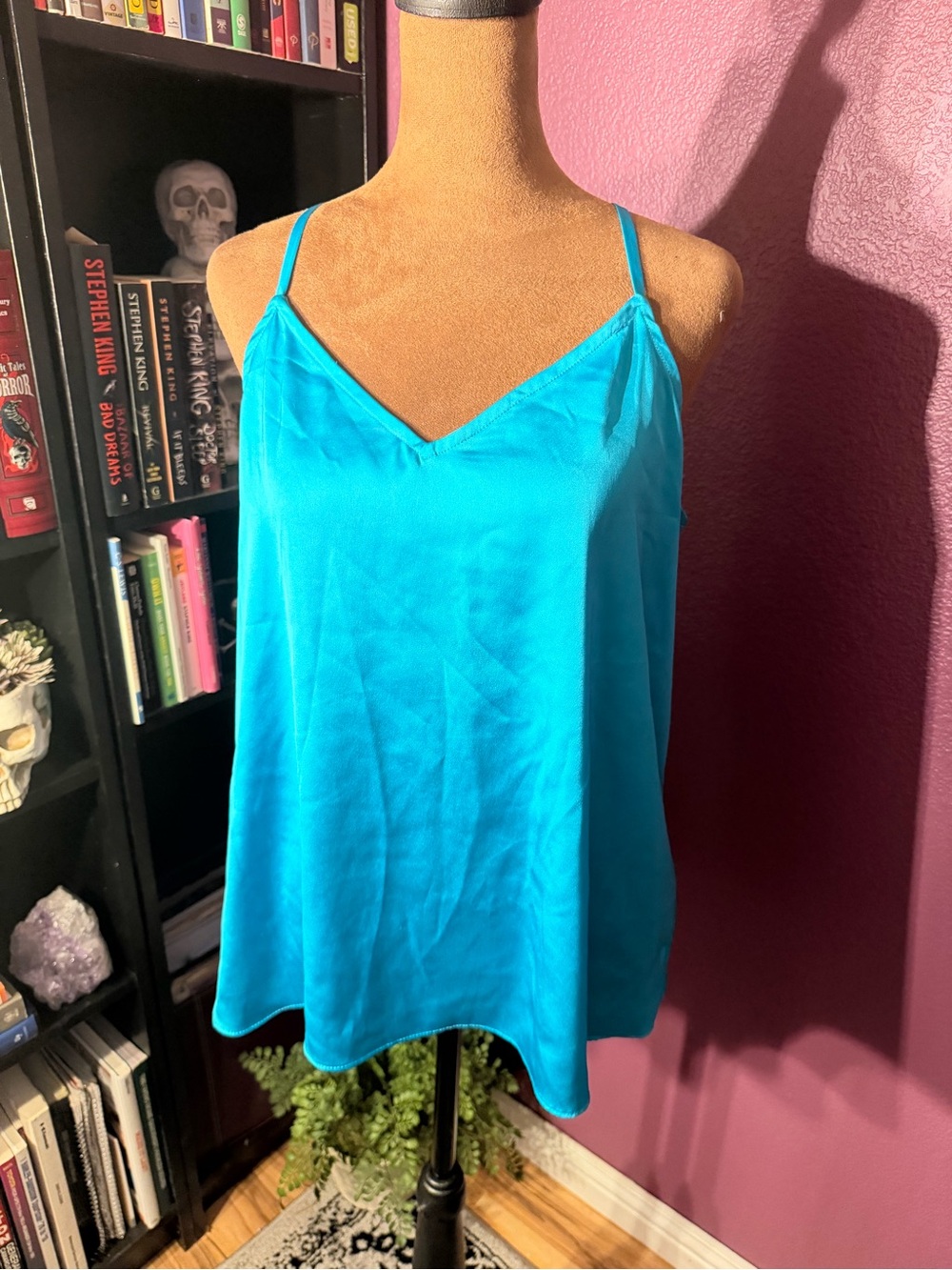 Worthington teal silk-like camisole.